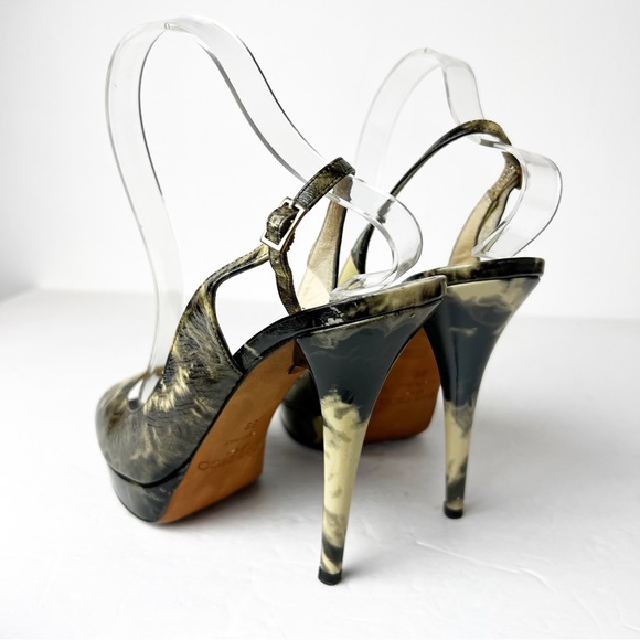 SZ 39 Jimmy Choo Peep Peep Toe Slingback Heels - Picture 4 of 10